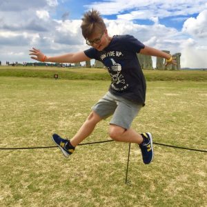 boy jumping in the air