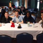 students sat at a table