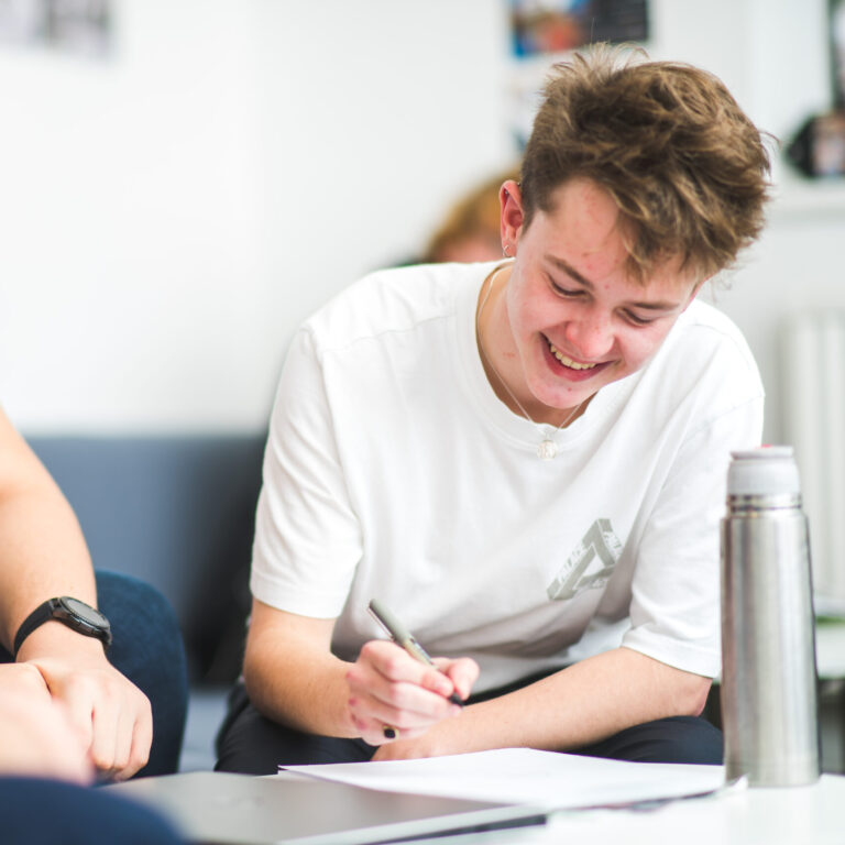 students writing