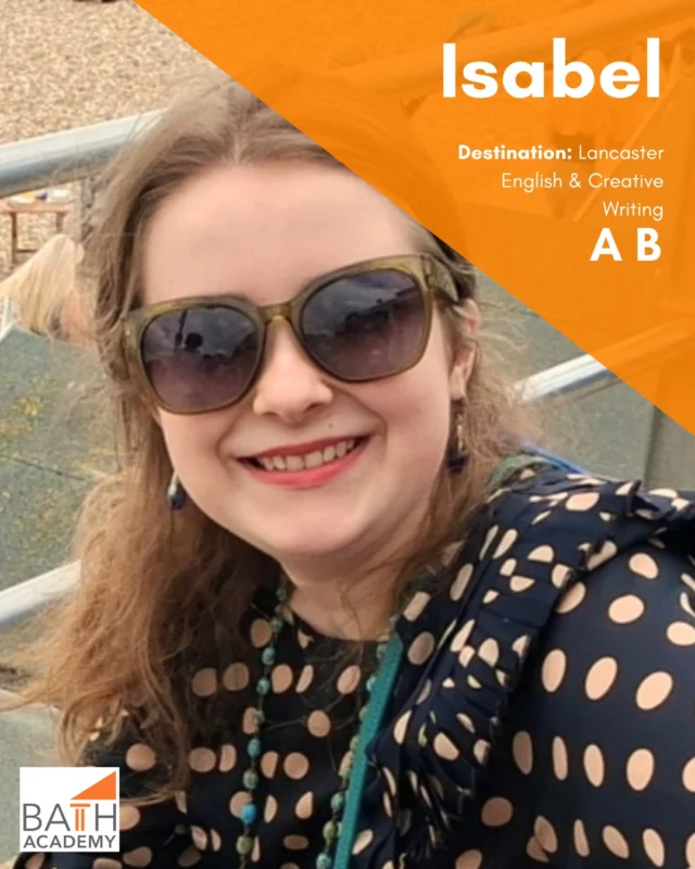It's time to share another resounding success story! 👏

Congratulations to Isabel who leaves Bath Academy with an impressive A in English Literature (that she studied in one year with us), and a B in the EPQ. 📚

Isabel's came to the college from local school, Stonar. Her grade profile improved by a whopping 6 grades at Bath Academy with a personalised learning plan - she goes on to study English & Creative Writing @lancasteruni. 🎓

Isabel had this to say about her time at Bath Academy - 

'You have done so much for me. Thanks to you, I got into my dream university doing a course I'm going to love. 

This past year has been one of the best years of my life. At Bath Academy I have felt supported, encouraged and valued and you have all been a huge part of that.'

We wish you all the best in your future endeavours Isabel. 🫡

#BathAcademy #SupportingAchievement #FondFarewell #Classof2025 #BathAcademyAlumni #ALevelResults #Testament #Testimonial #IndependentSchoolBath #StudentSuccess #EnglishLiterature #CreativeWriting #ALevels2025 #StudyinBath #BathSchool #PrivateSchoolBath